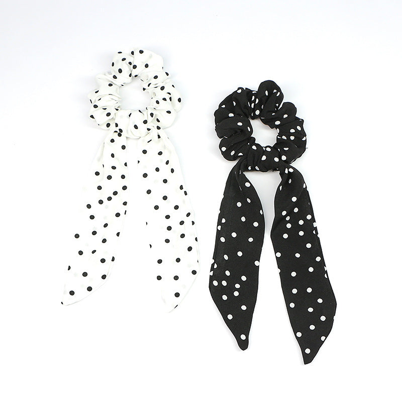 Polka dots scrunchies with scarf
