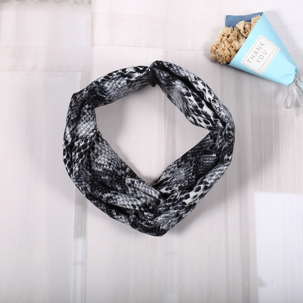 Snake skin patterned turban headband