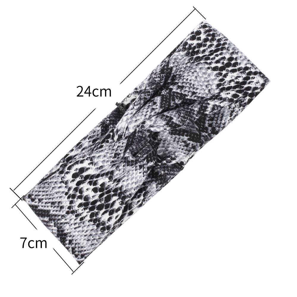 Snake skin patterned turban headband