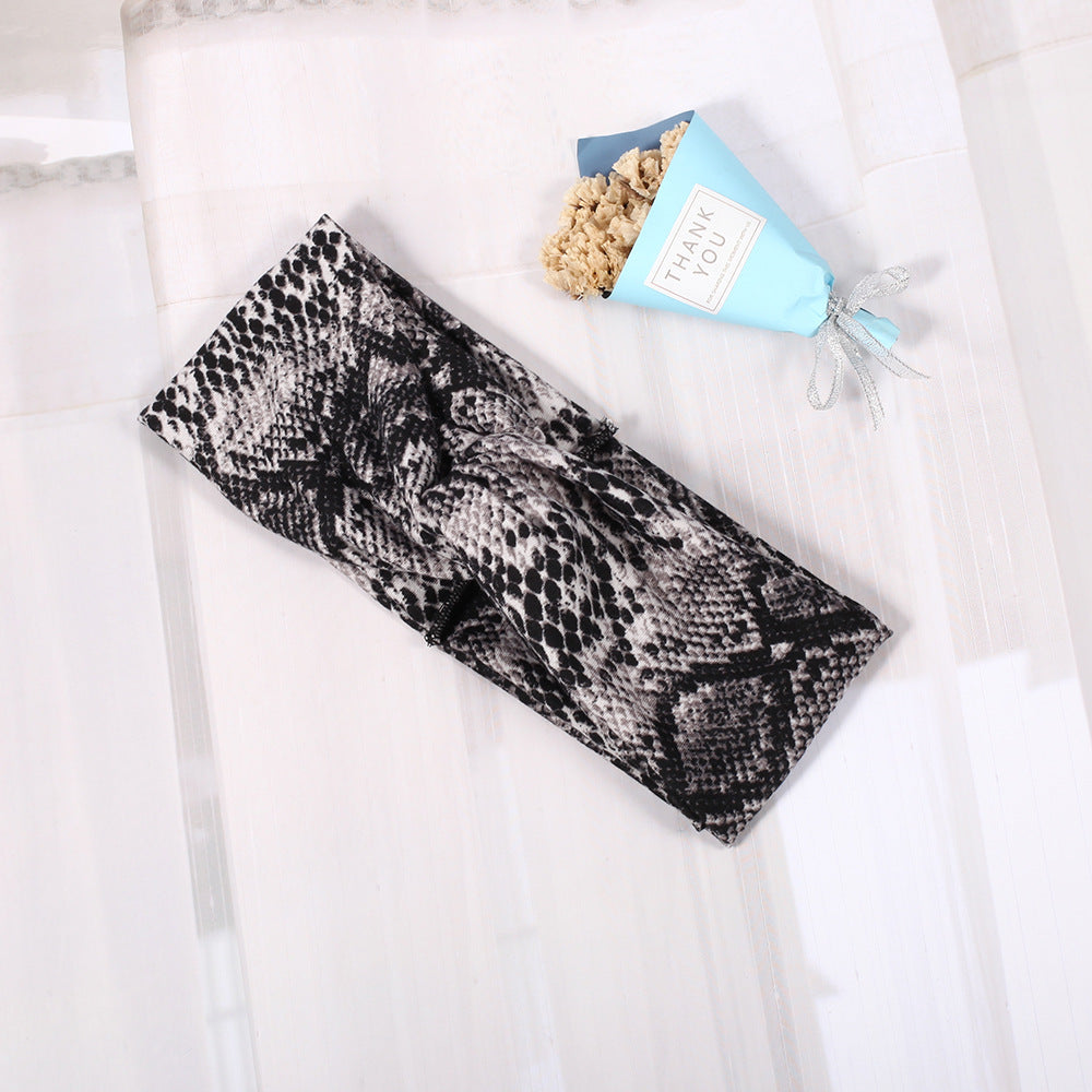 Snake skin patterned turban headband