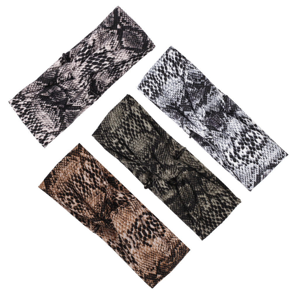 Snake skin patterned turban headband