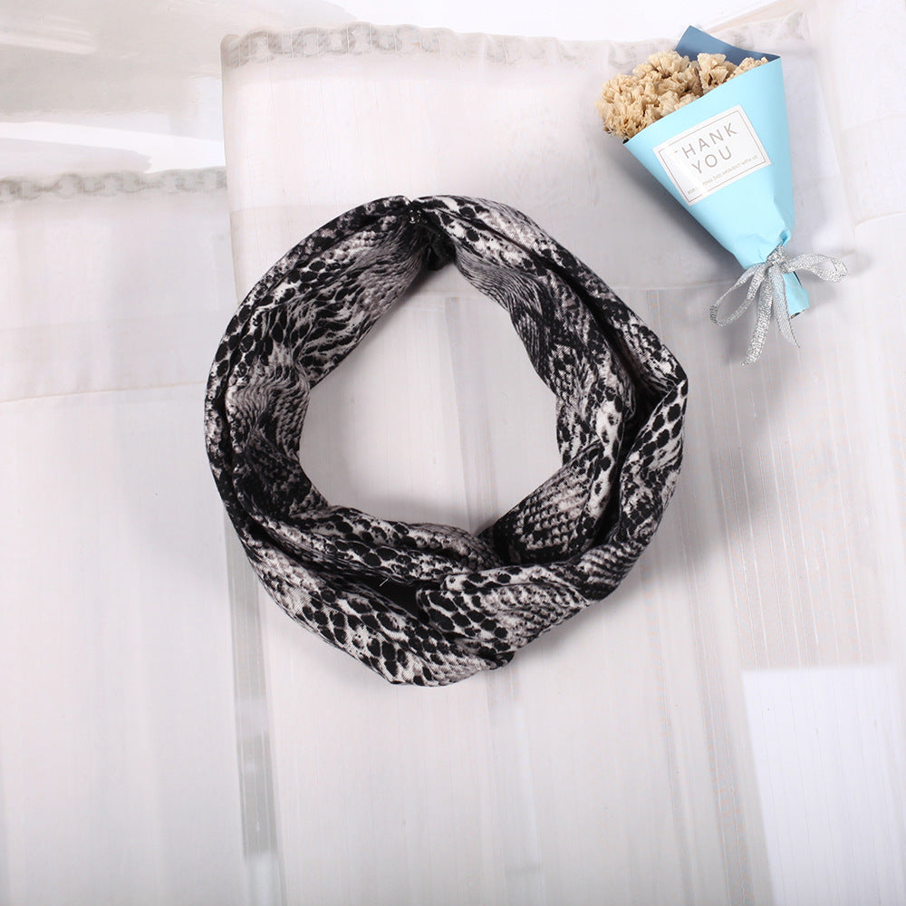 Snake skin patterned turban headband
