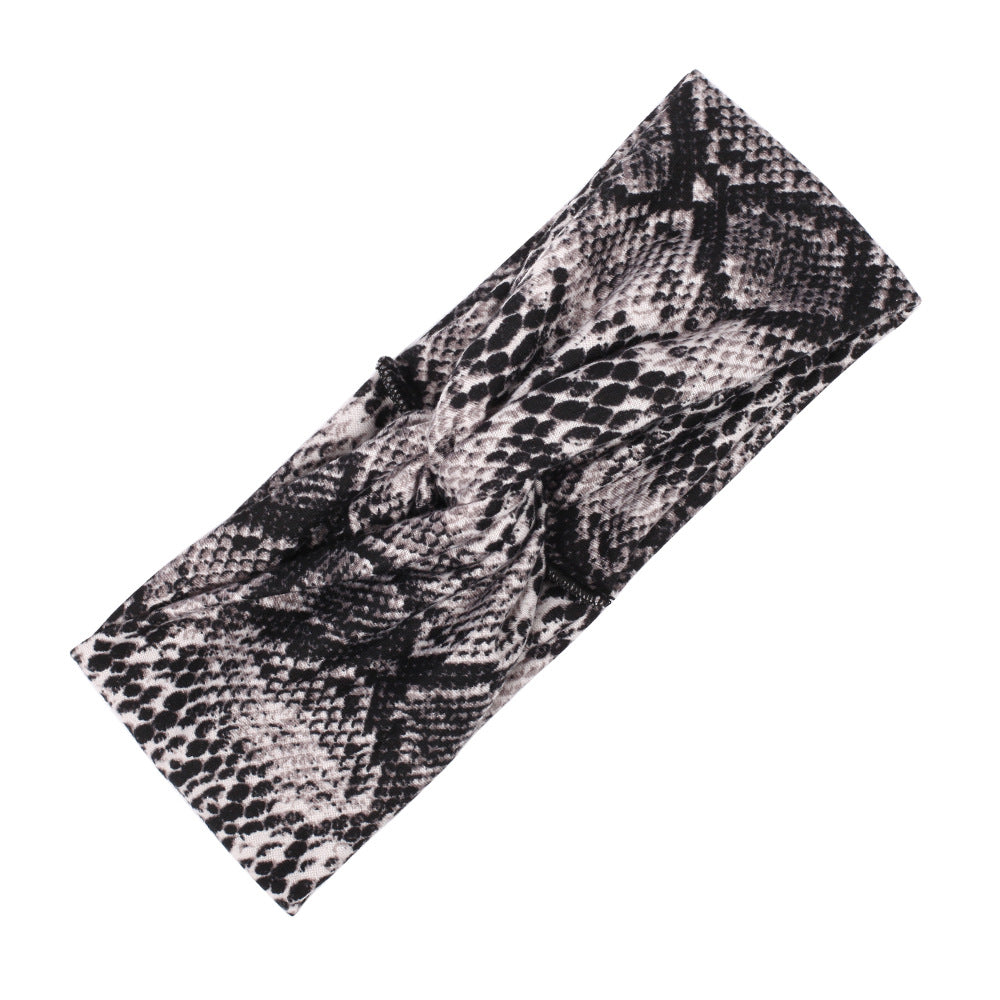 Snake skin patterned turban headband