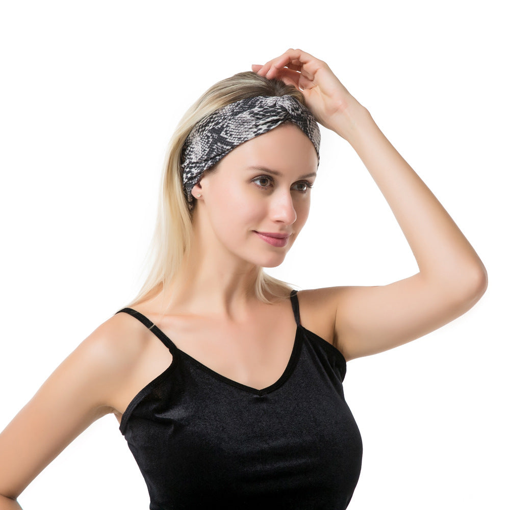 Snake skin patterned turban headband
