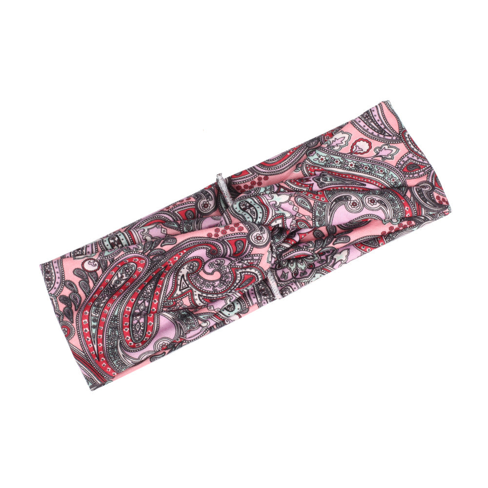 Multi-coloured bohemian style turban headband