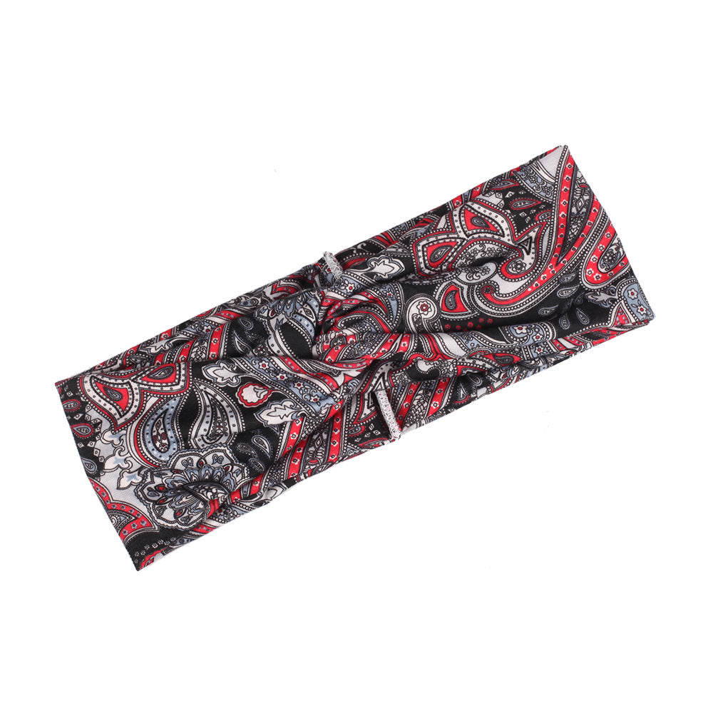 Multi-coloured bohemian style turban headband