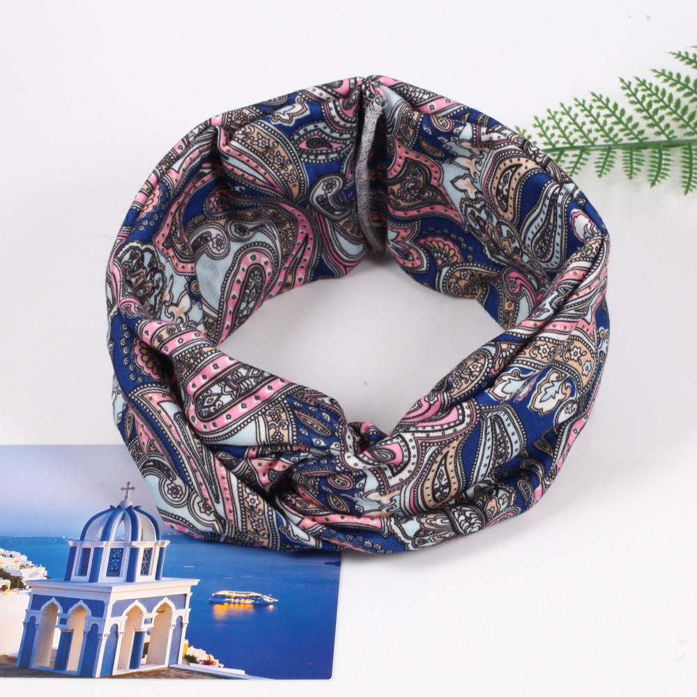 Multi-coloured bohemian style turban headband