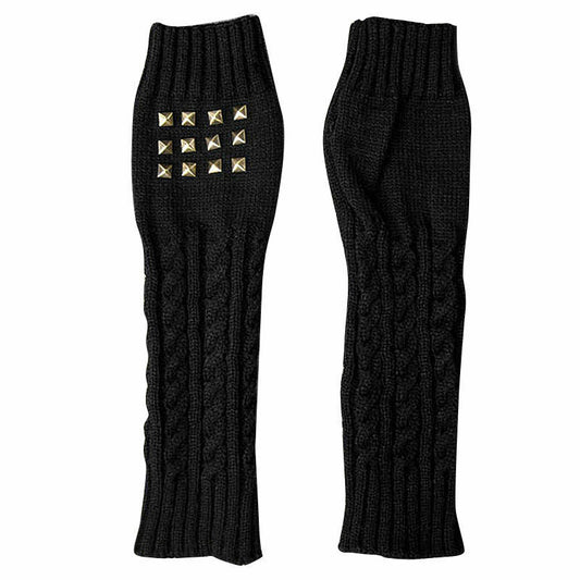 Stud Finger-less long mittens