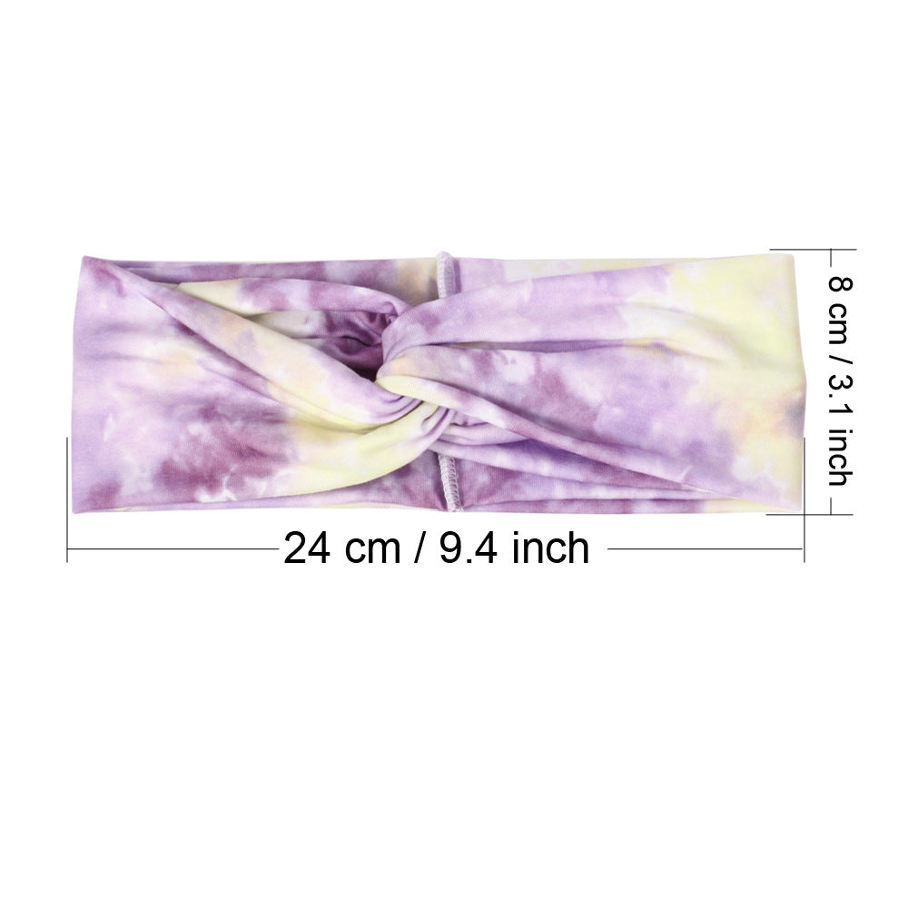 Multi-coloured Tie Dye prints turban headband