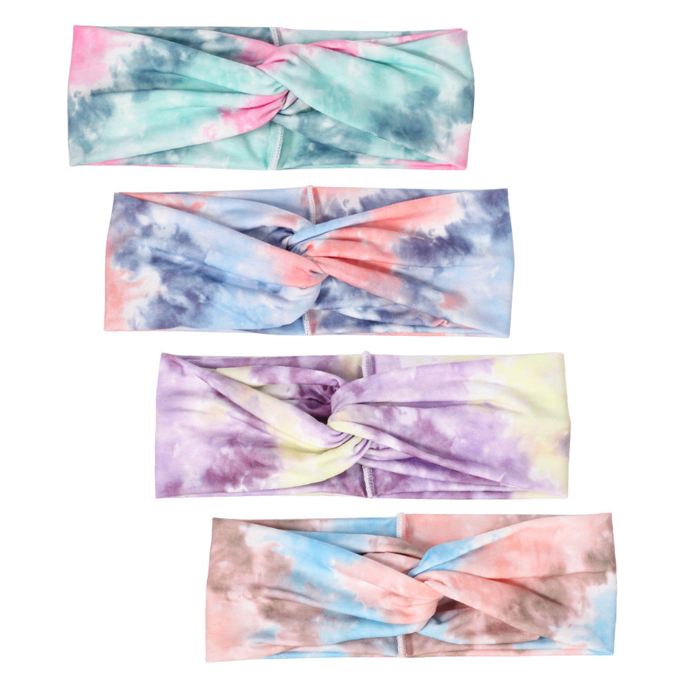 Multi-coloured Tie Dye prints turban headband