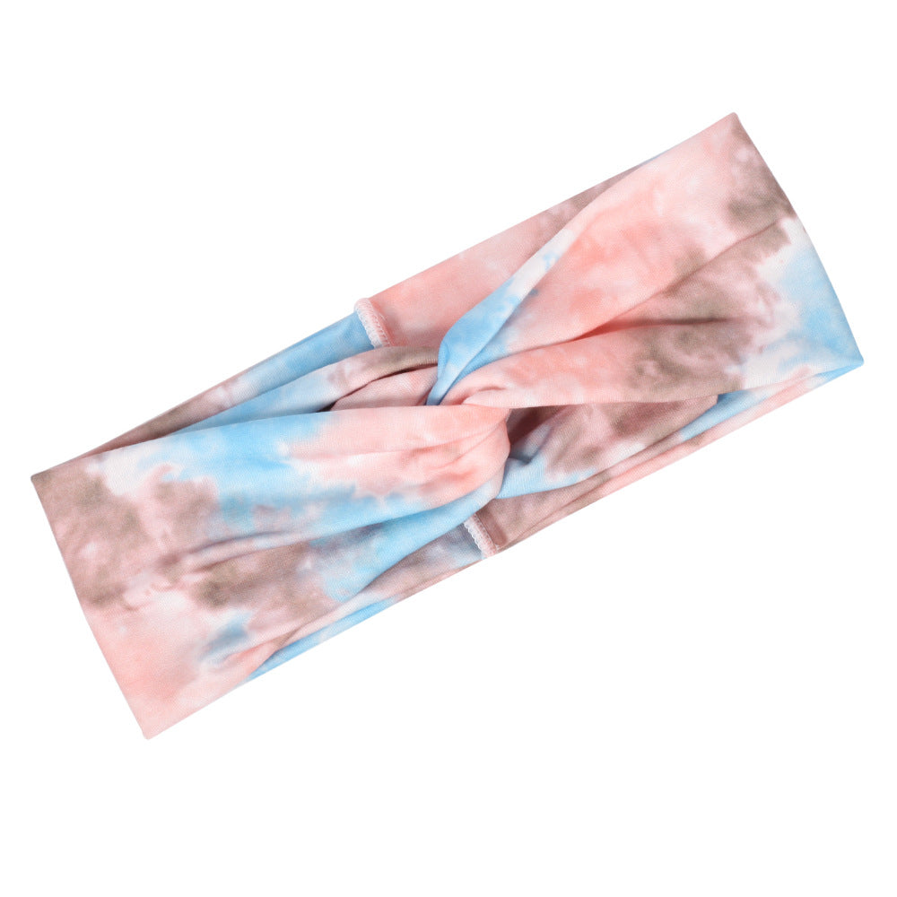 Multi-coloured Tie Dye prints turban headband