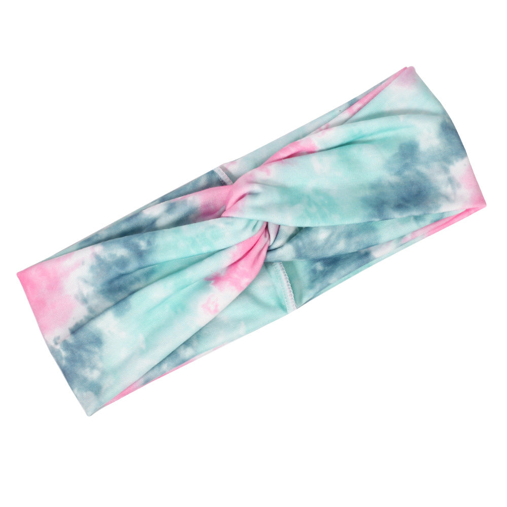 Multi-coloured Tie Dye prints turban headband