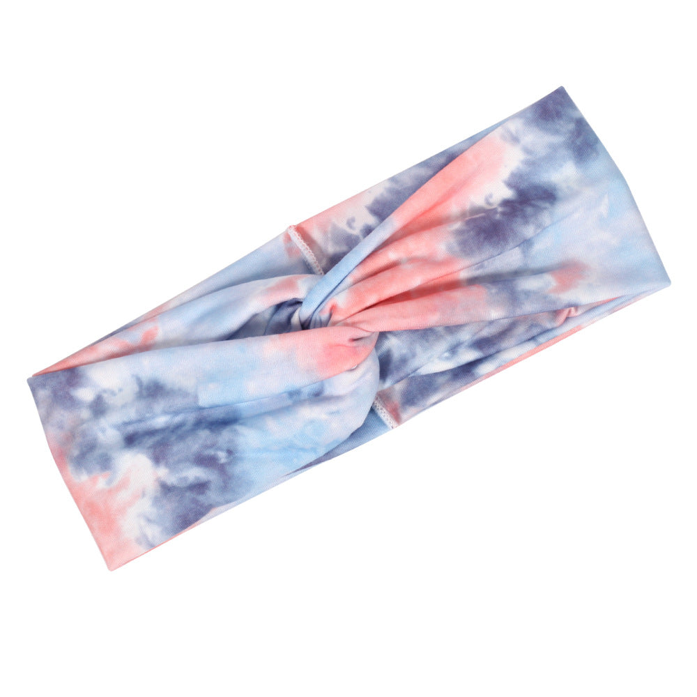 Multi-coloured Tie Dye prints turban headband