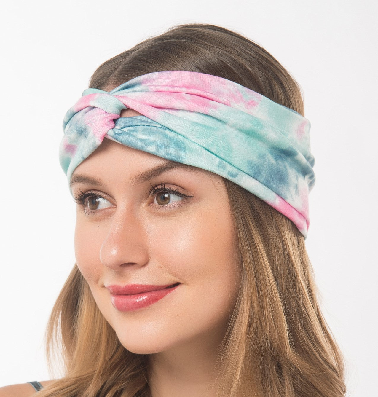 Multi-coloured Tie Dye prints turban headband