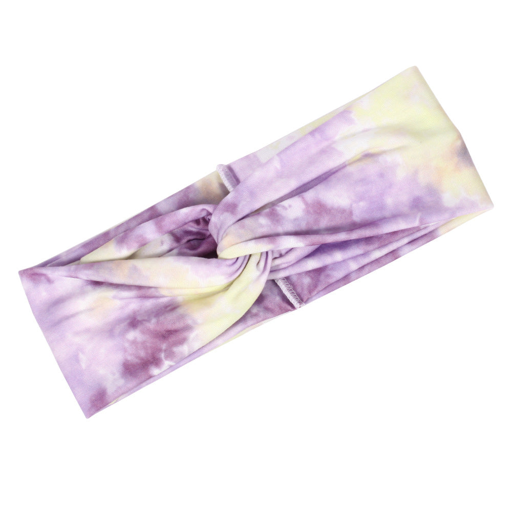 Multi-coloured Tie Dye prints turban headband