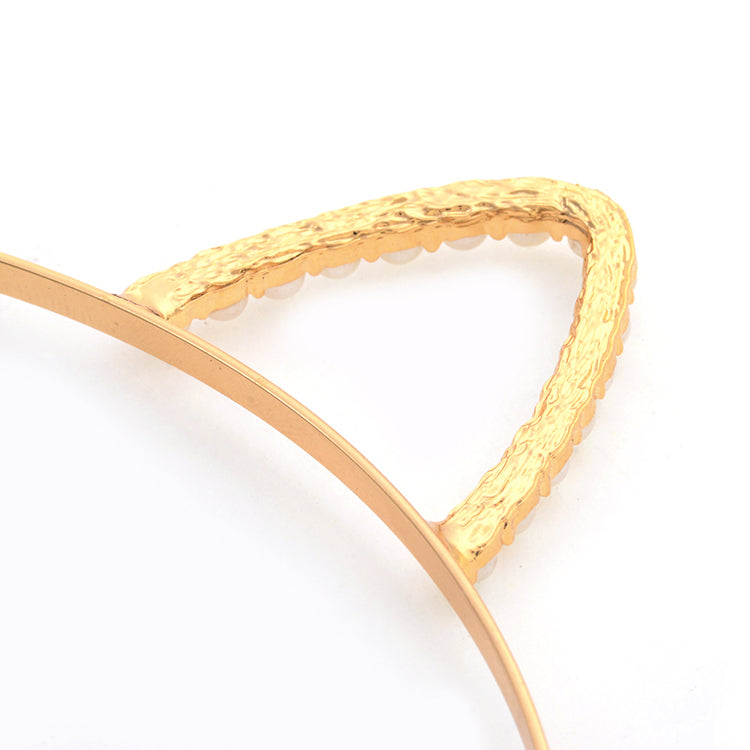 White pearls small ears headband