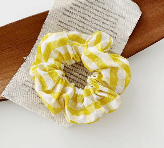 Bright gingham  scrunchies