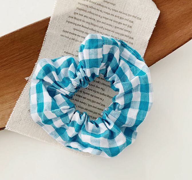 Bright gingham scrunchies