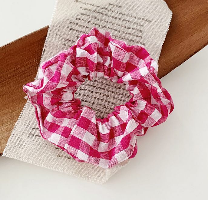 Bright gingham scrunchies