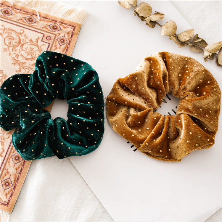 Studded velvet scrunchies