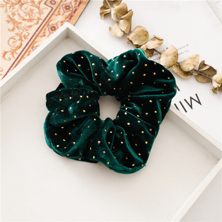 Studded velvet scrunchies