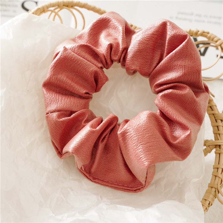 Soft leather scrunchies