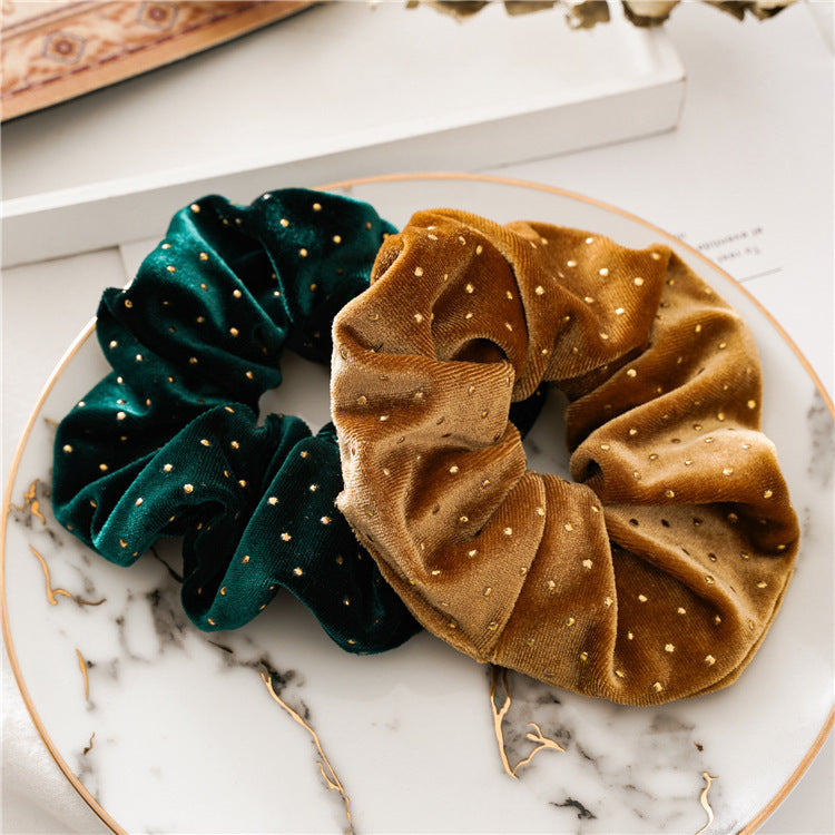 Studded velvet scrunchies