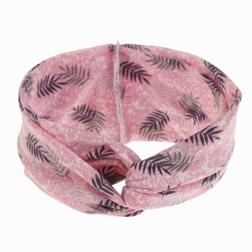 Snowy leaf branches printing turban headband
