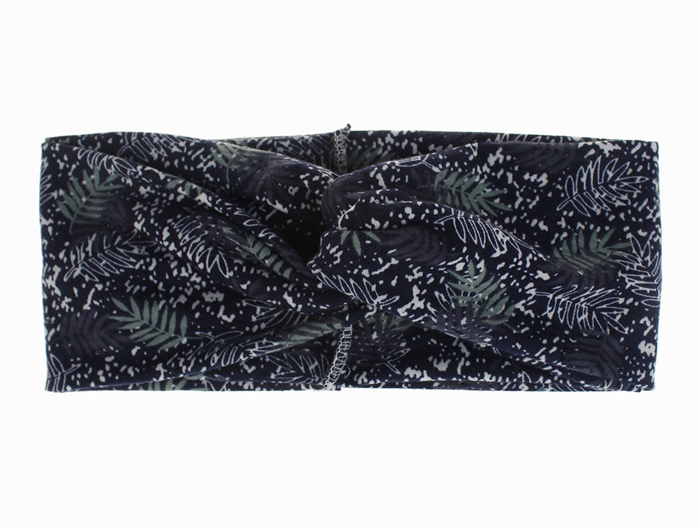 Snowy leaf branches printing turban headband
