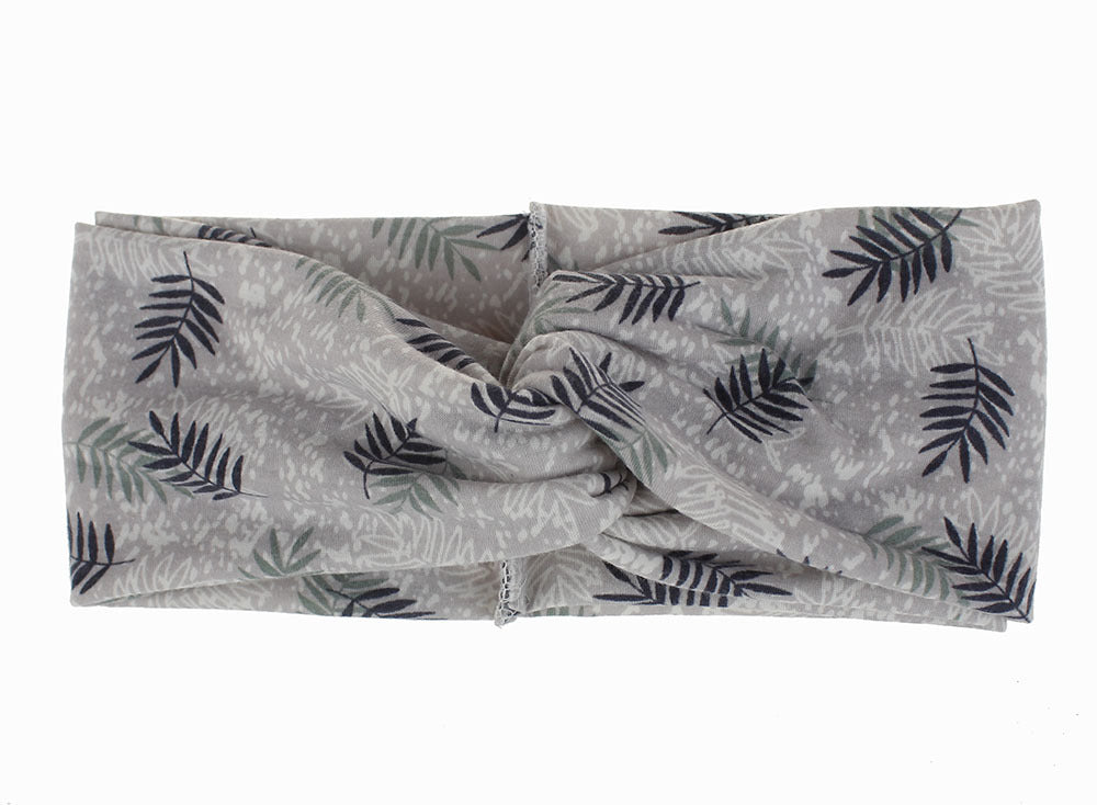 Snowy leaf branches printing turban headband