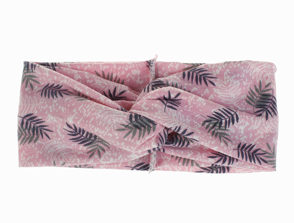 Snowy leaf branches printing turban headband