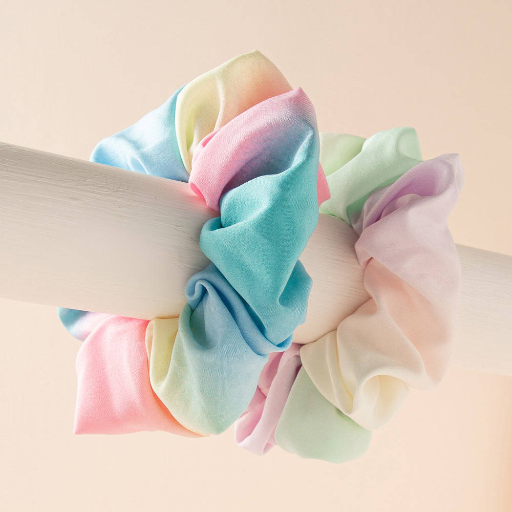 Multi-coloured Tie Dye prints chiffon scrunchies