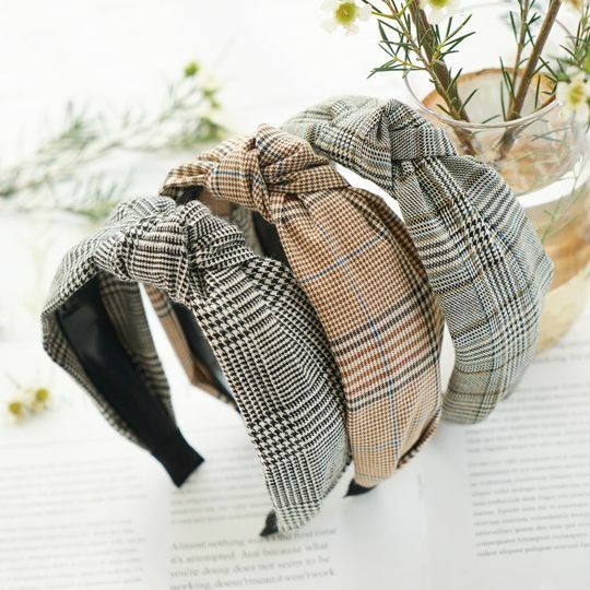 Hounds-tooth plaids knotted headband