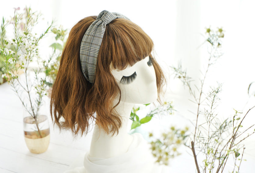 Hounds-tooth plaids knotted headband