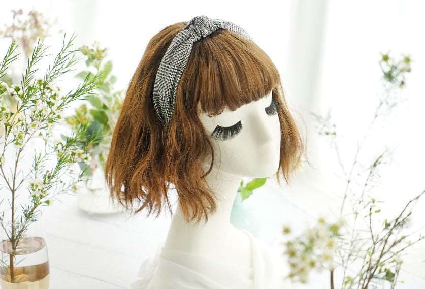 Hounds-tooth plaids knotted headband
