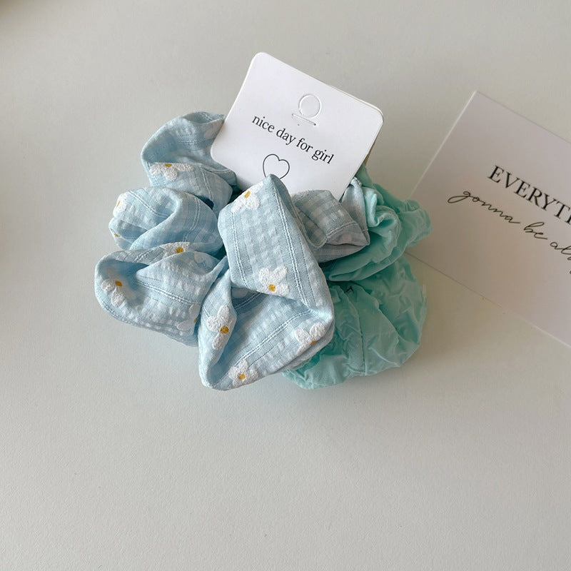 2-pack plain and floral chiffon scrunchies