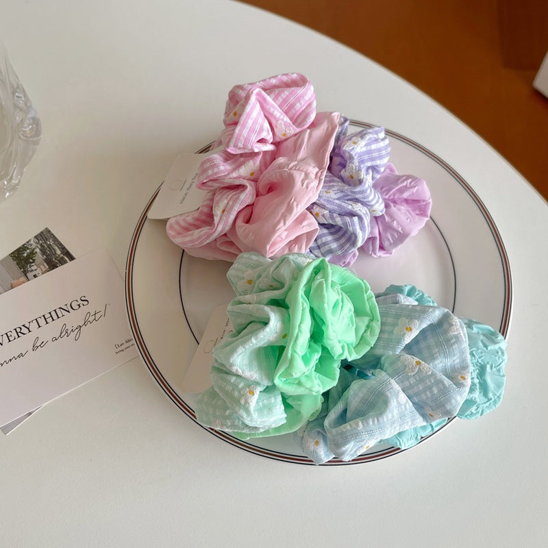2-pack plain and floral chiffon scrunchies