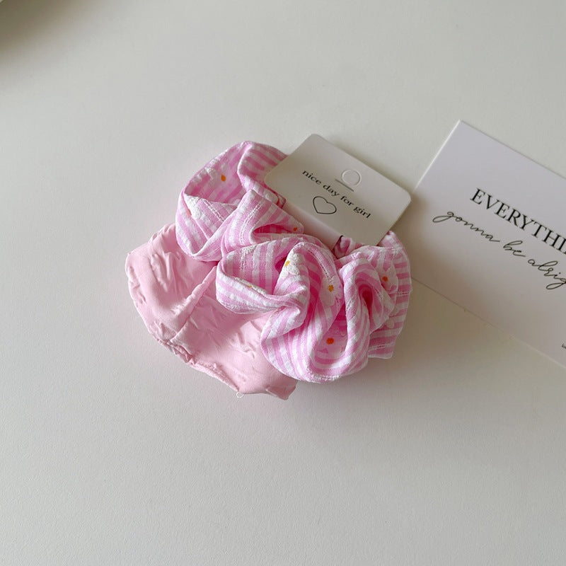 2-pack plain and floral chiffon scrunchies