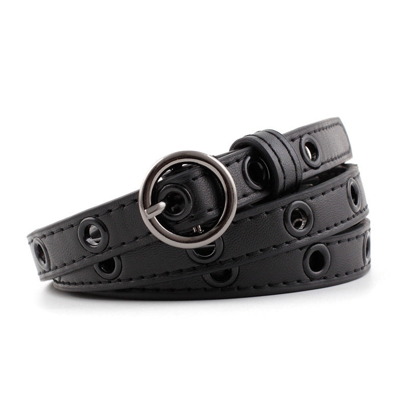 Circle studded thin belt