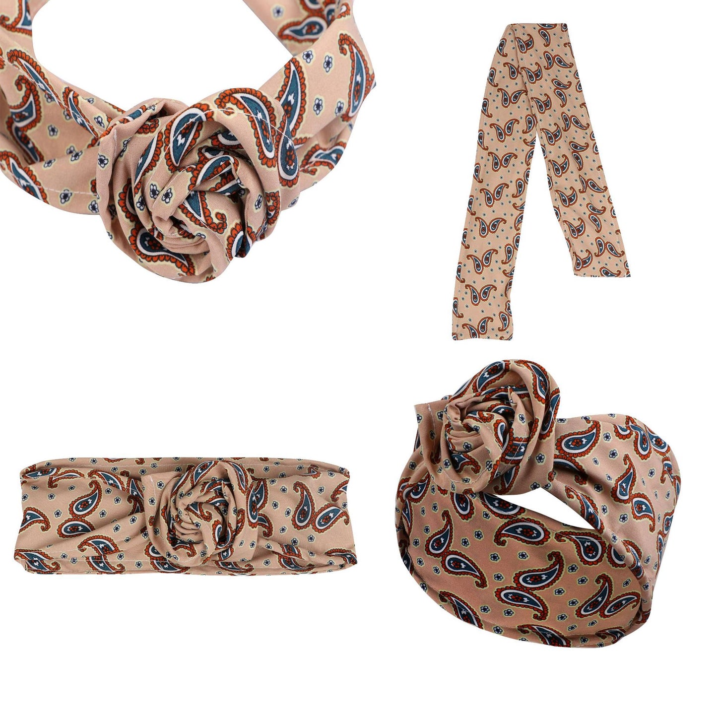 Bulk 20 pieces printed flat wide twist hair scarf
