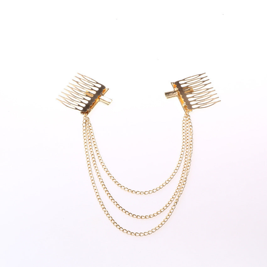 Metallic cross double hair comb