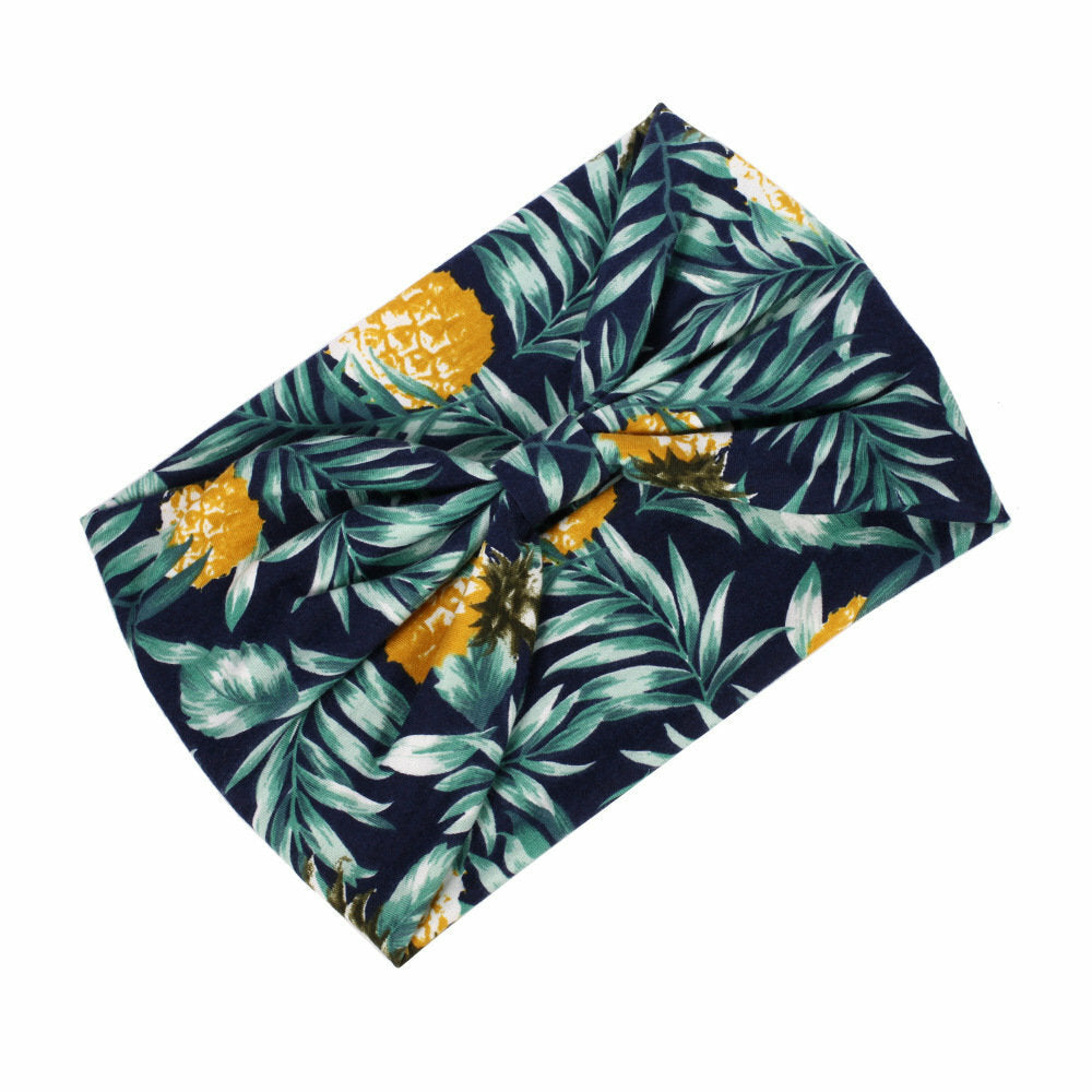 2-way knotted bandanna headband in tropical print