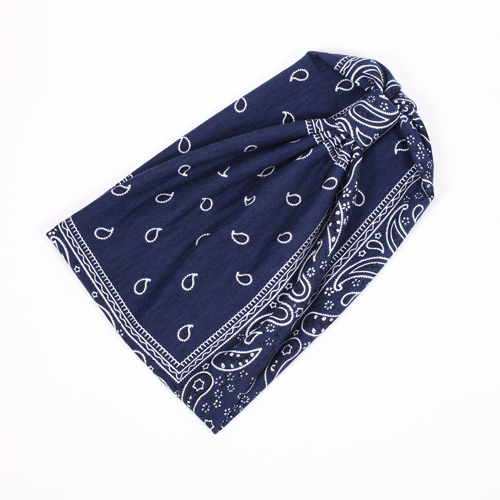 2-way Paisley print knotted bandanna headband