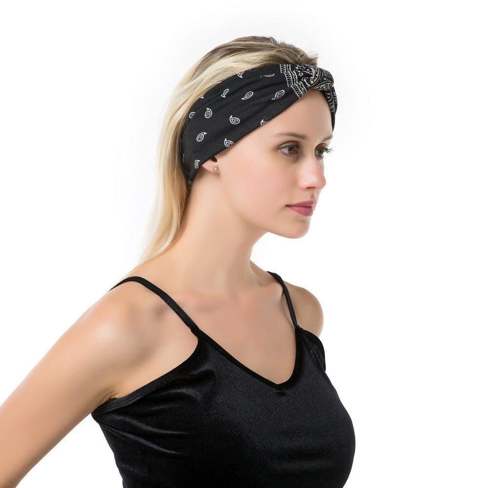 2-way Paisley print knotted bandanna headband