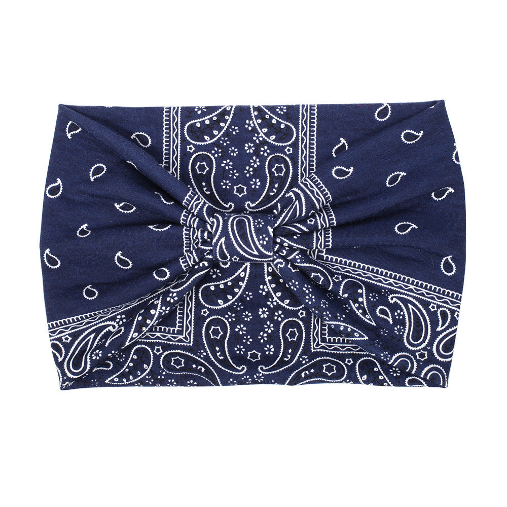 2-way Paisley print knotted bandanna headband