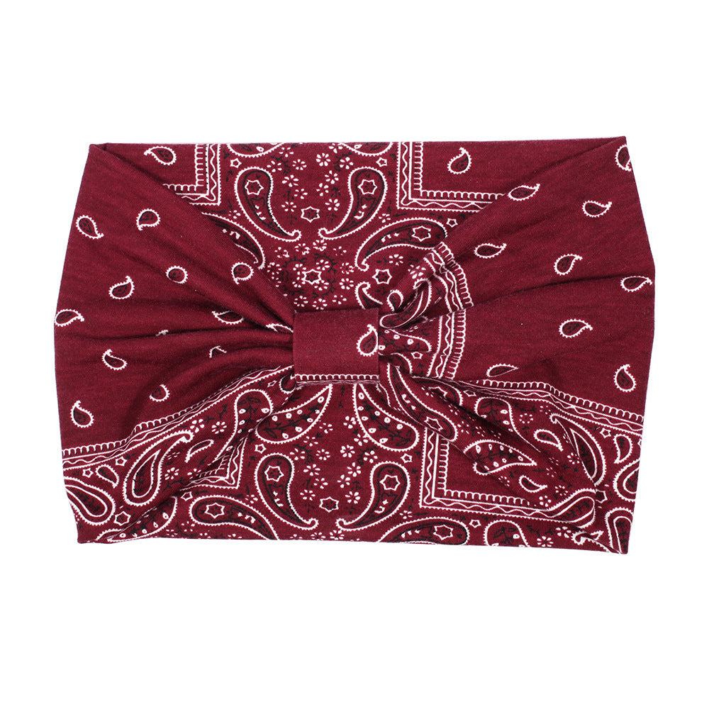 2-way Paisley print knotted bandanna headband