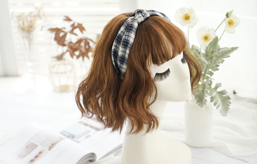Plaids patterned knotted headband