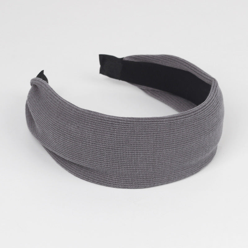 5.5cm-wide plain colours knit fabric headband
