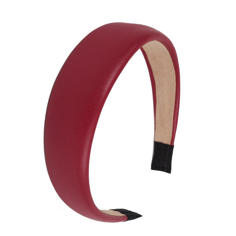 4cm-wide soft leather thinly padded headband