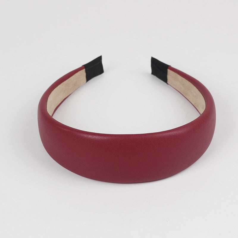 4cm-wide soft leather thinly padded headband